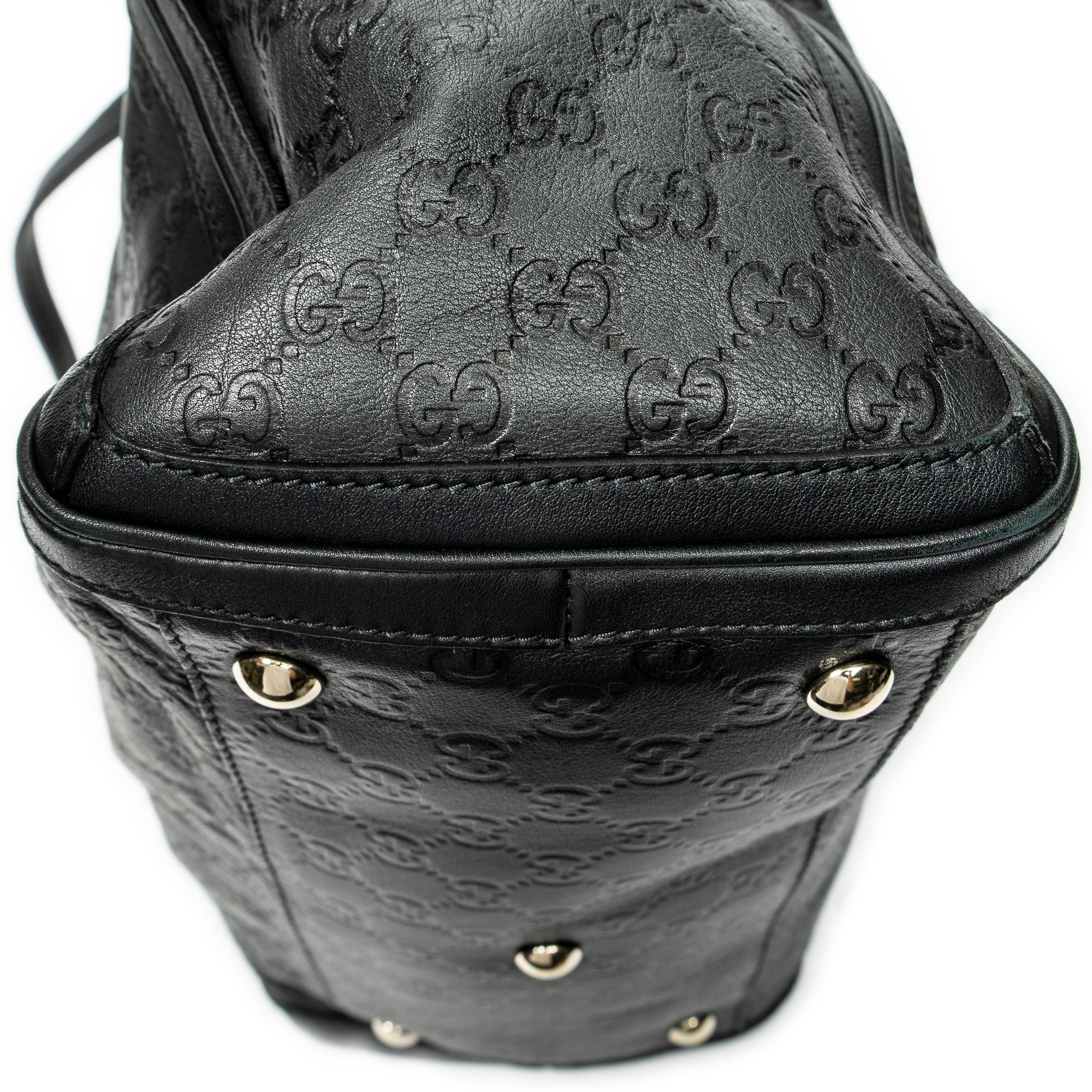 Shoulder Bag Large Charm Tote Black Guccissima Leather