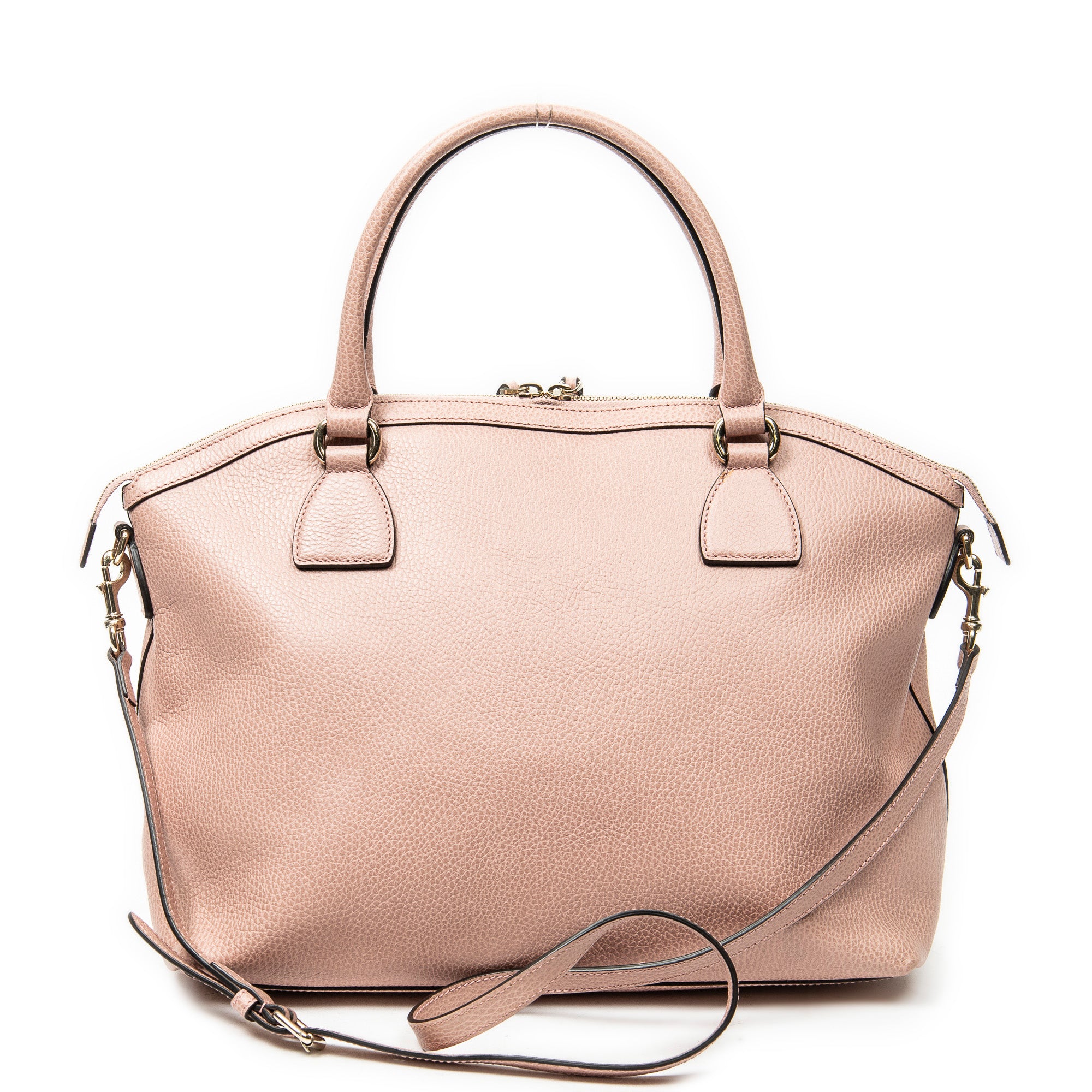 Shoulder Bag Large GG Charm Dome Tote Pink Grained Leather