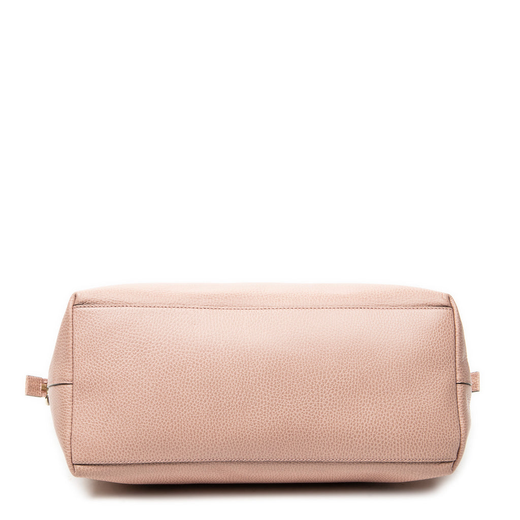 Shoulder Bag Large GG Charm Dome Tote Pink Grained Leather