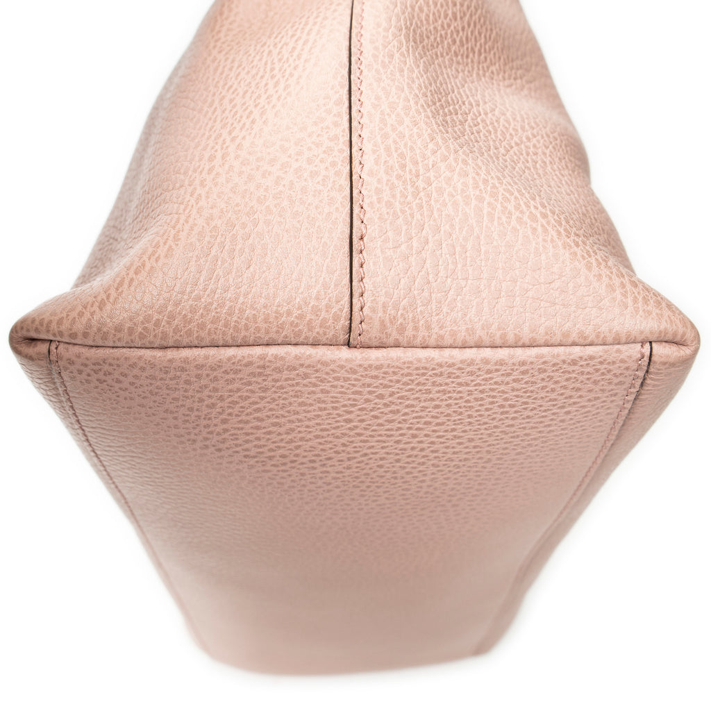 Shoulder Bag Large GG Charm Dome Tote Pink Grained Leather