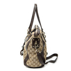 Shoulder Bag Medium Charm Top Handle Beige Monogrammed Canvas