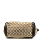 Shoulder Bag Medium Charm Top Handle Beige Monogrammed Canvas