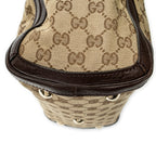Shoulder Bag Medium Charm Top Handle Beige Monogrammed Canvas
