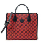 Shoulder Bag GG Tote Red Monogrammed Canvas
