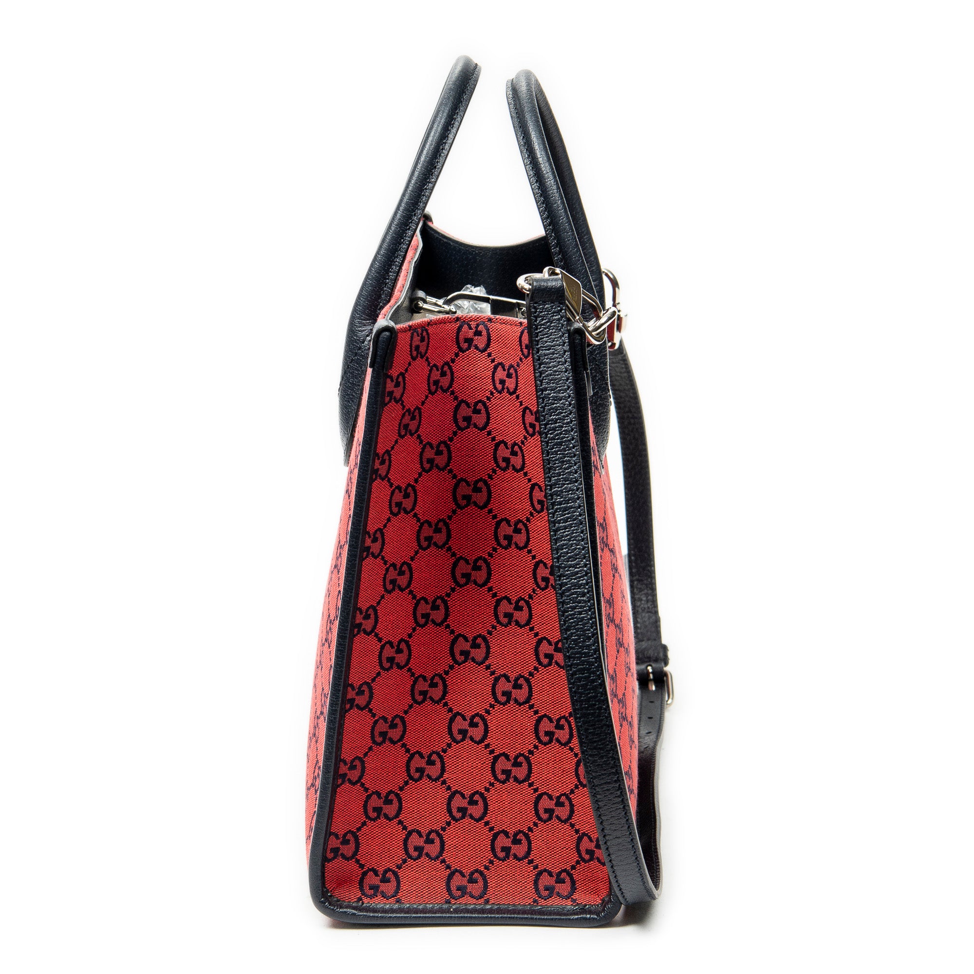 Shoulder Bag GG Tote Red Monogrammed Canvas