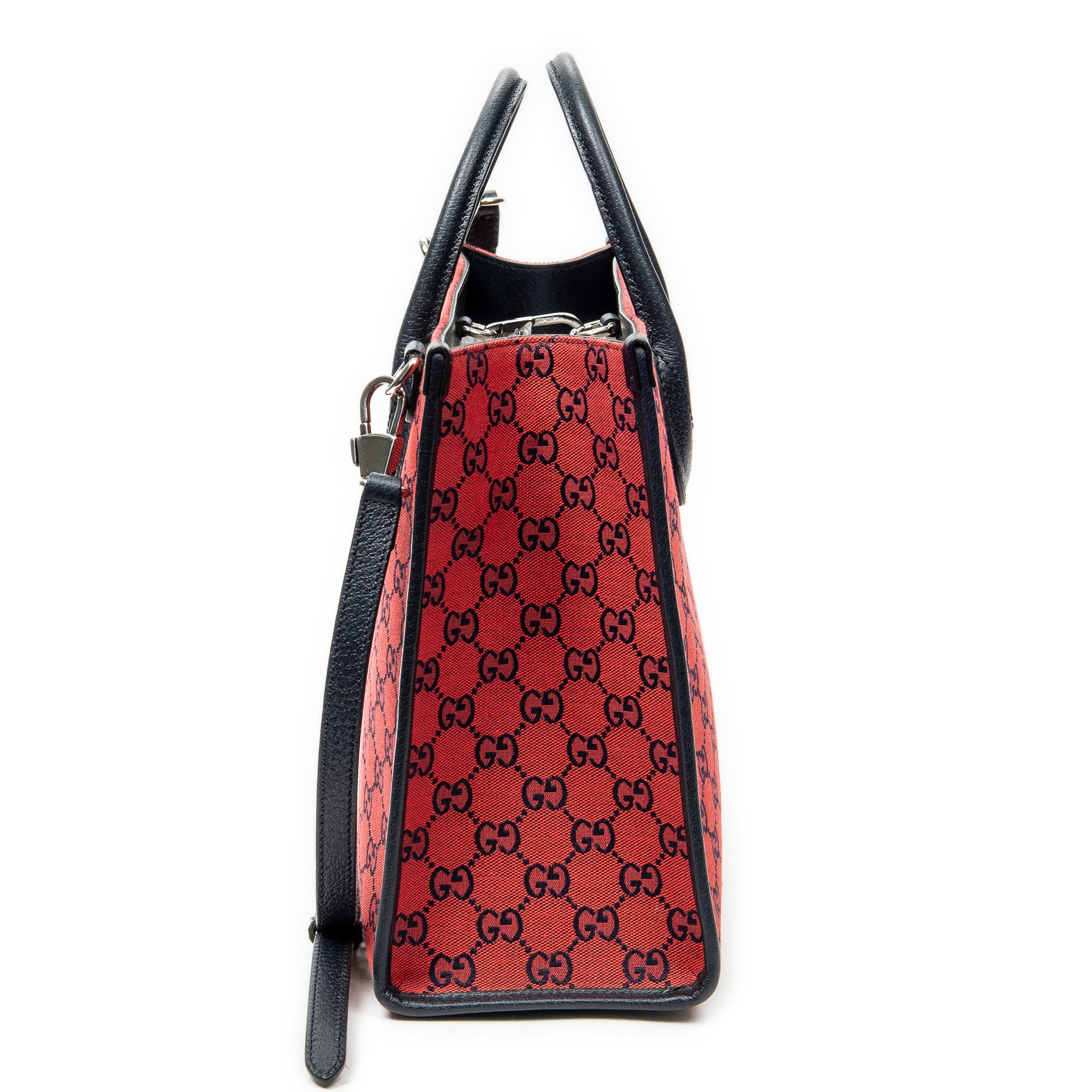Shoulder Bag GG Tote Red Monogrammed Canvas