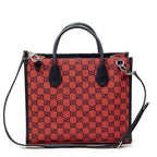 Shoulder Bag GG Tote Red Monogrammed Canvas