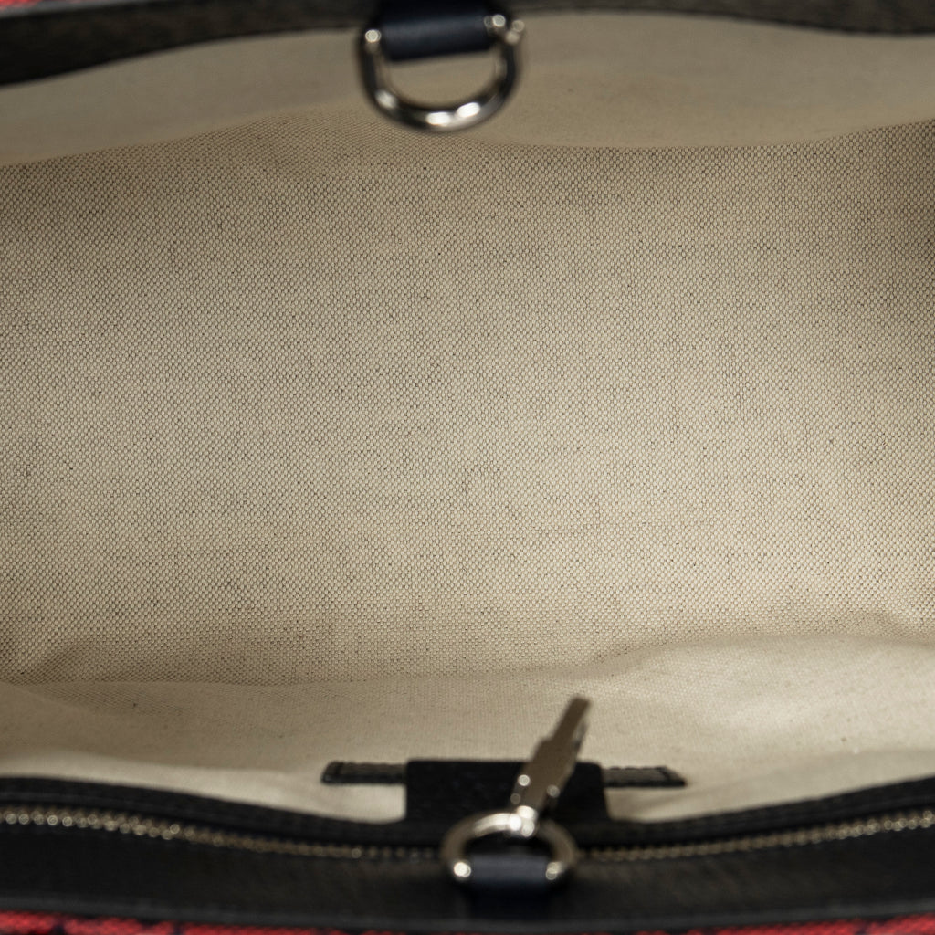 Shoulder Bag GG Tote Red Monogrammed Canvas