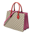 Shoulder Bag Convertible Top Handle Beige Supreme Coated Canvas
