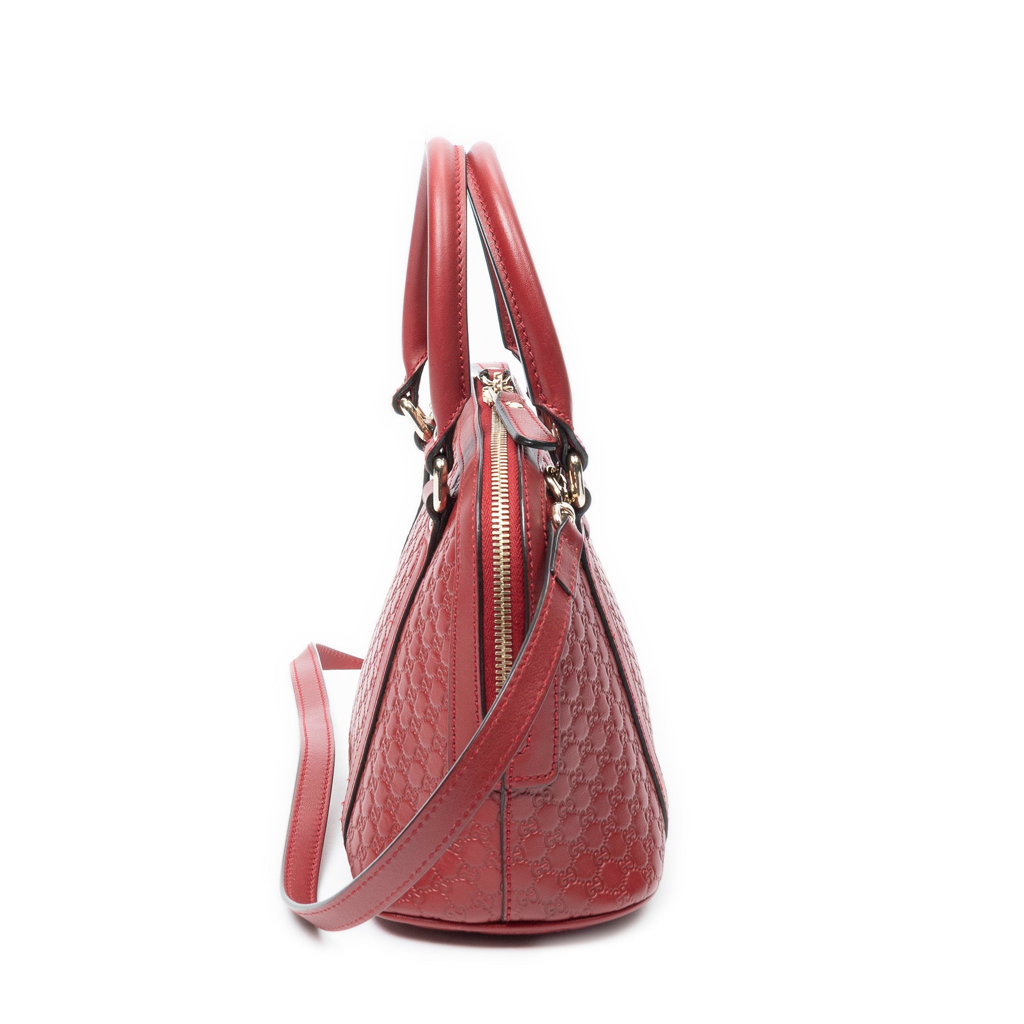 Shoulder Bag Mini Dome Tote Red Microguccissima Leather
