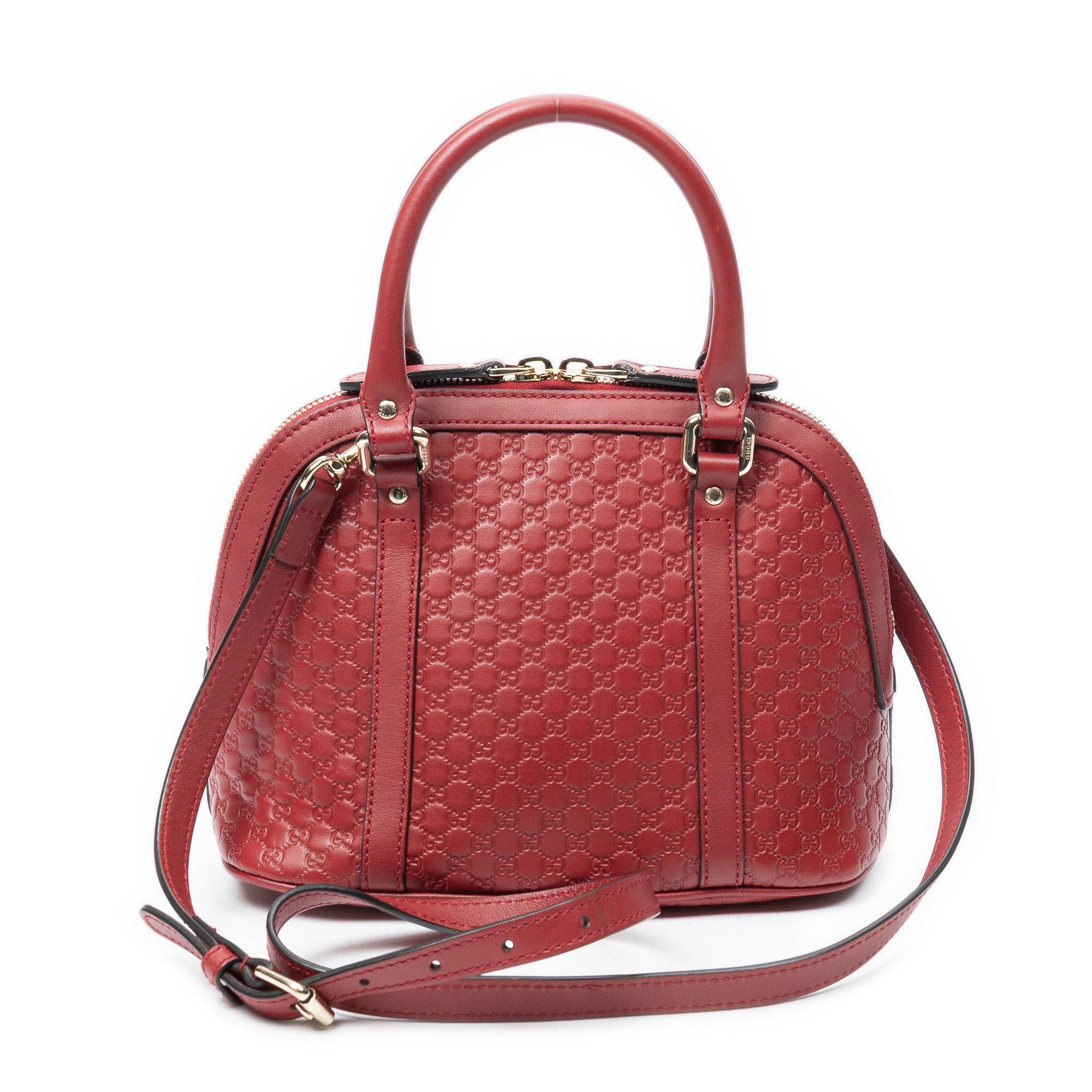 Shoulder Bag Mini Dome Tote Red Microguccissima Leather