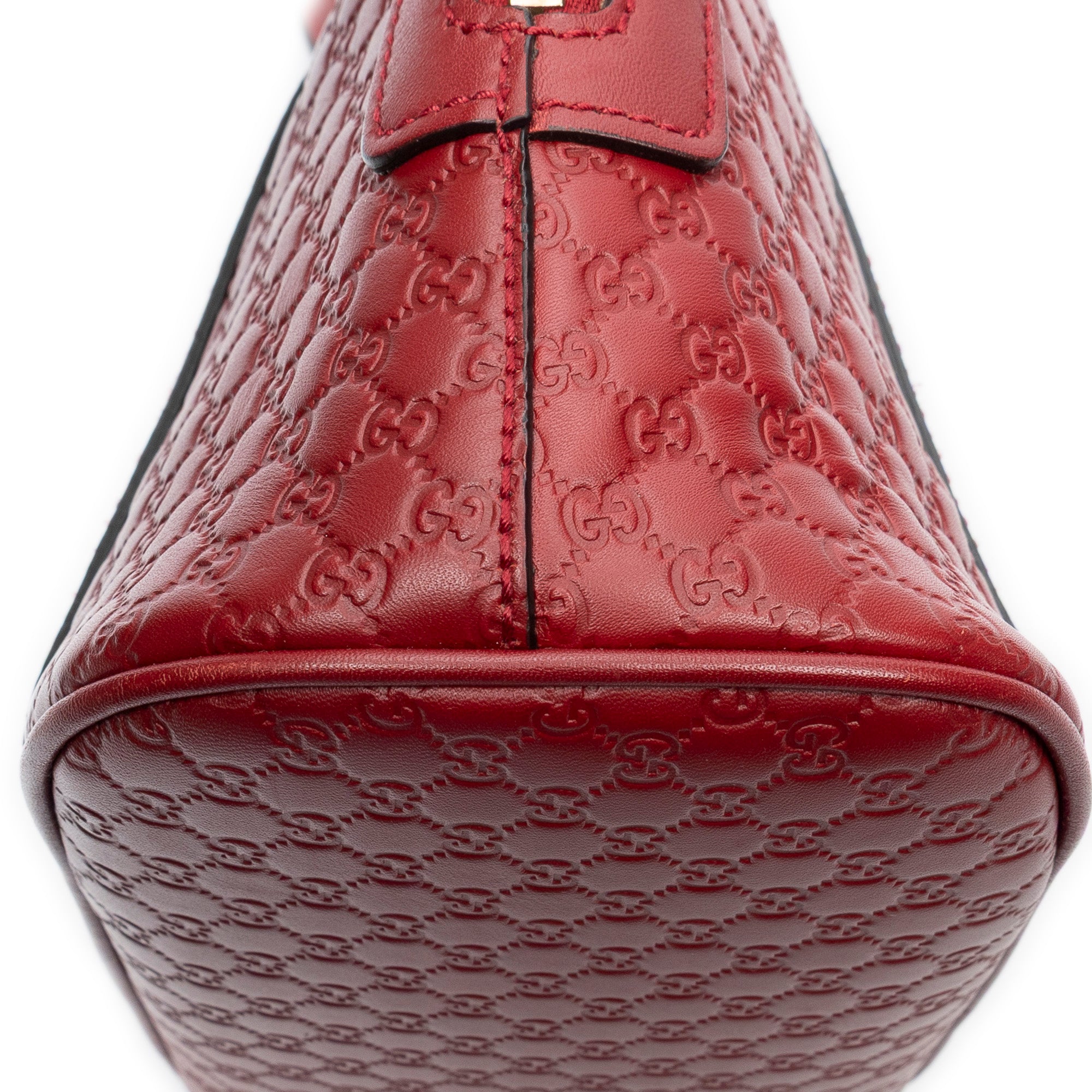 Shoulder Bag Mini Dome Tote Red Microguccissima Leather