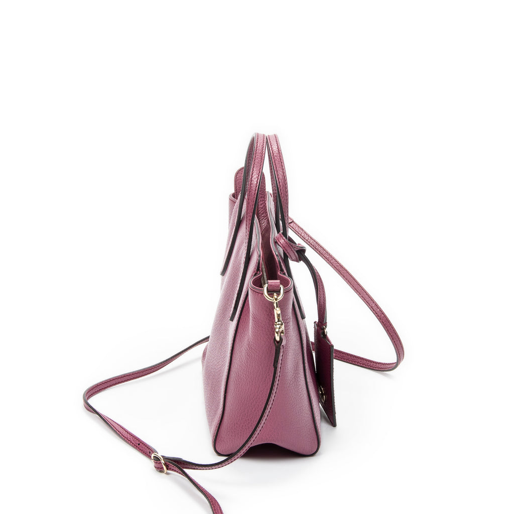 Shoulder Bag Mini Swing Tote Pink Grained Calfskin Leather