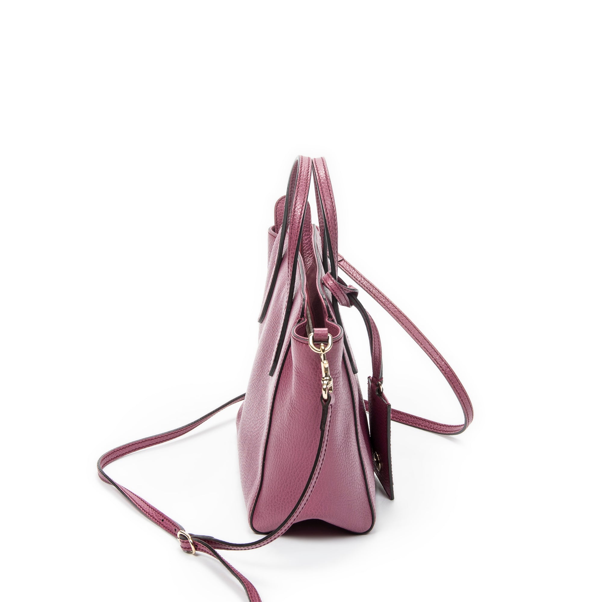 Shoulder Bag Mini Swing Tote Pink Grained Calfskin Leather