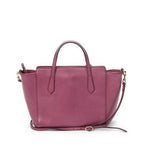 Sac bandoulière Mini Swing Tote en cuir de veau grainé rose