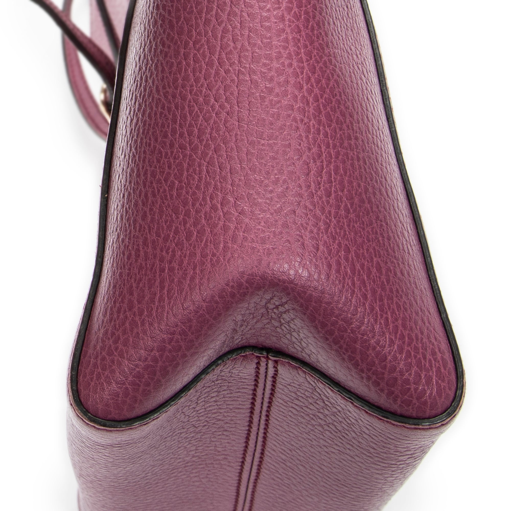 Sac bandoulière Mini Swing Tote en cuir de veau grainé rose