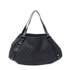 Shoulder Bag Abbey Hobo Diagonal Black Monogrammed Denim Canvas