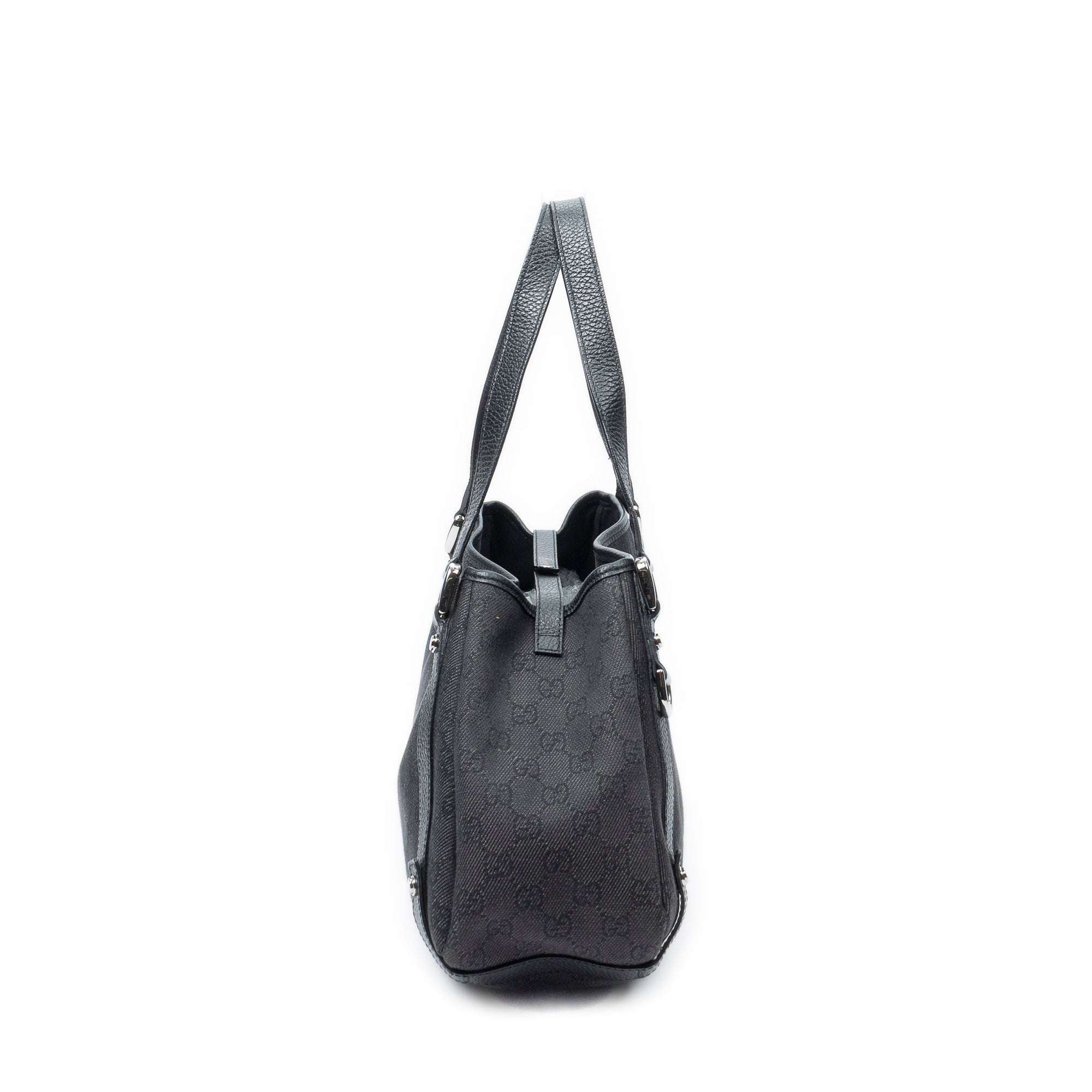 Shoulder Bag Abbey Hobo Diagonal Black Monogrammed Denim Canvas