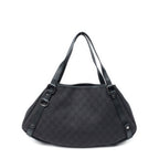 Shoulder Bag Abbey Hobo Diagonal Black Monogrammed Denim Canvas