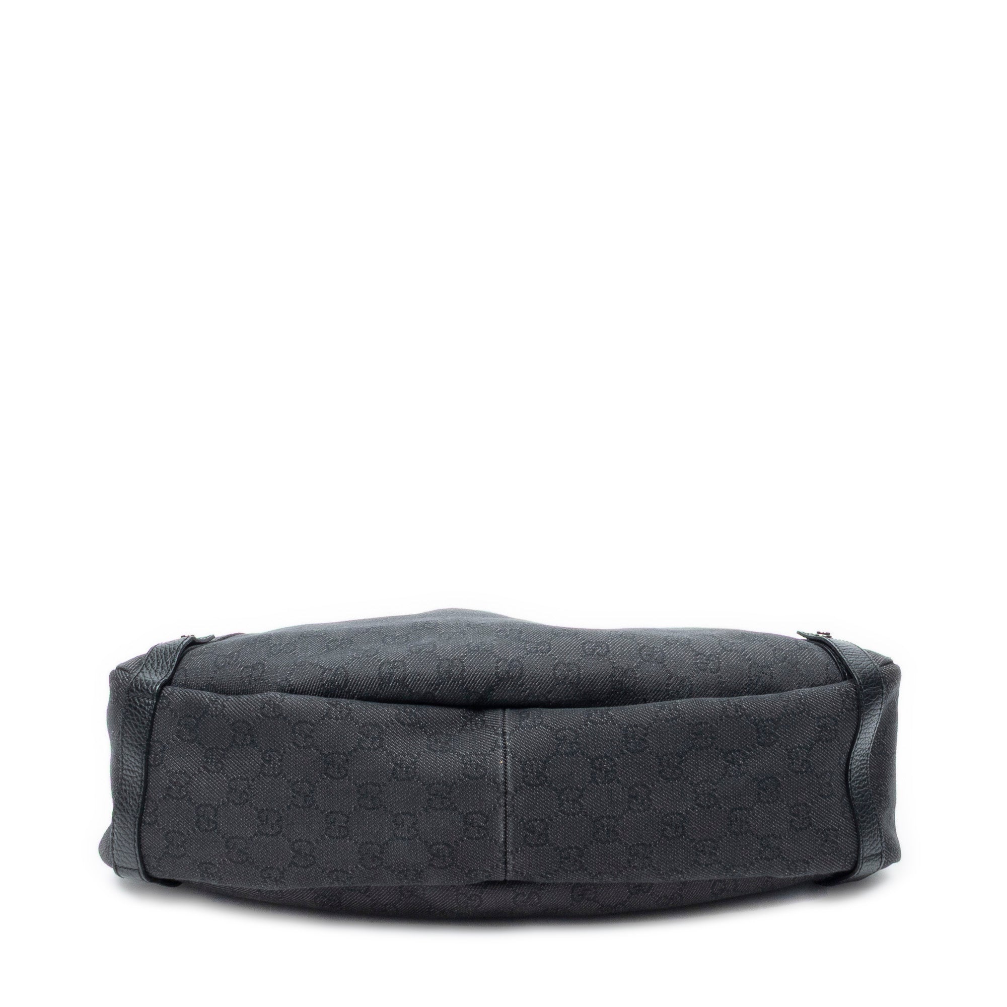 Shoulder Bag Abbey Hobo Diagonal Black Monogrammed Denim Canvas