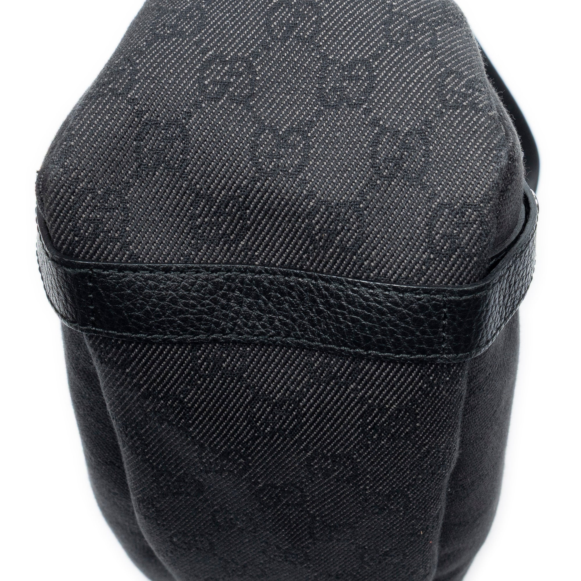 Shoulder Bag Abbey Hobo Diagonal Black Monogrammed Denim Canvas