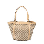Shoulder Bag Medium D Ring Bucket Tote Beige Monogrammed Canvas