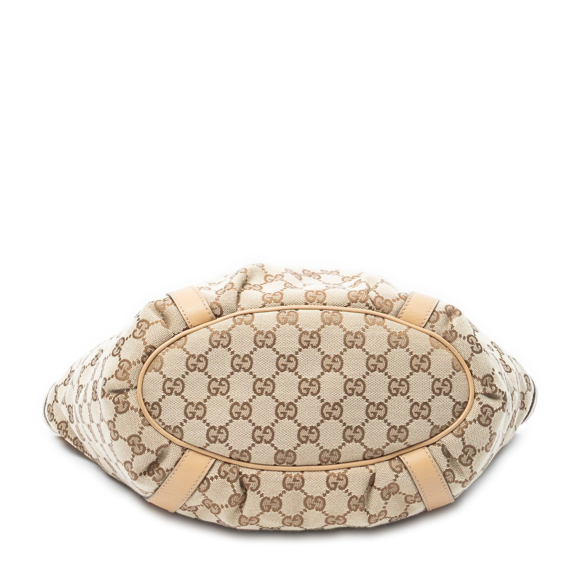 Shoulder Bag Medium D Ring Bucket Tote Beige Monogrammed Canvas