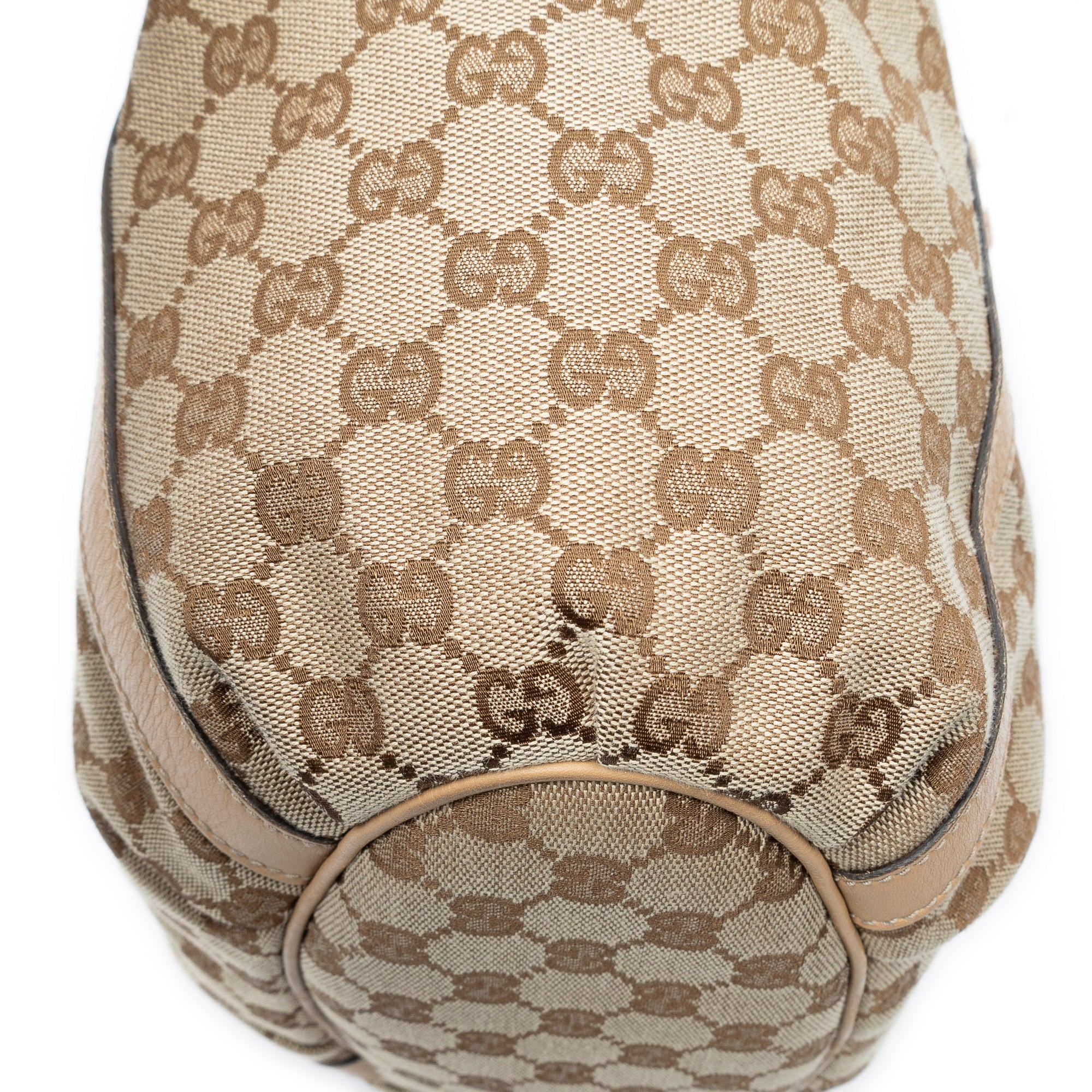 Shoulder Bag Medium D Ring Bucket Tote Beige Monogrammed Canvas