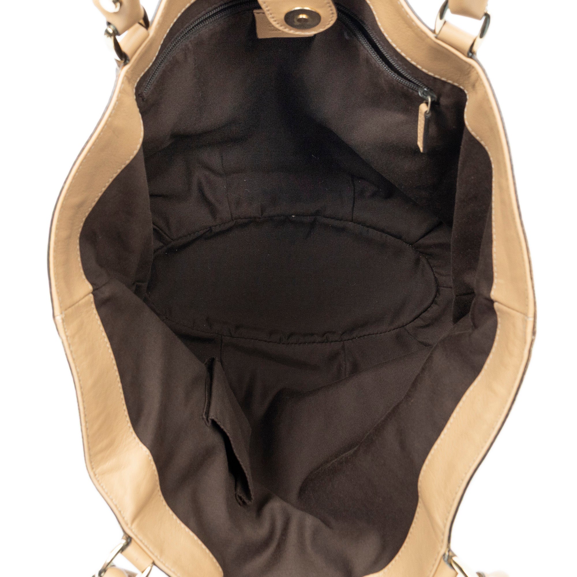 Shoulder Bag Medium D Ring Bucket Tote Beige Monogrammed Canvas