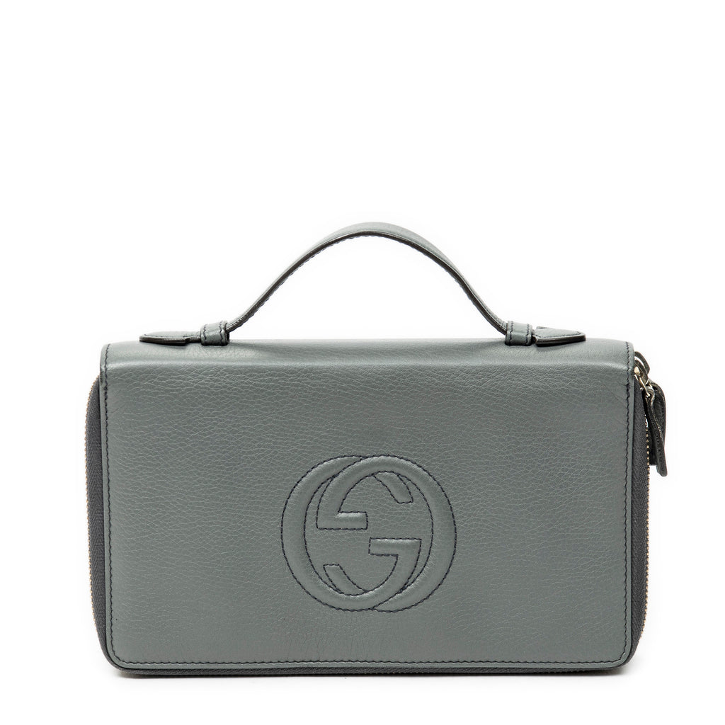 Clutch Soho Clutch Grey Calfskin Leather
