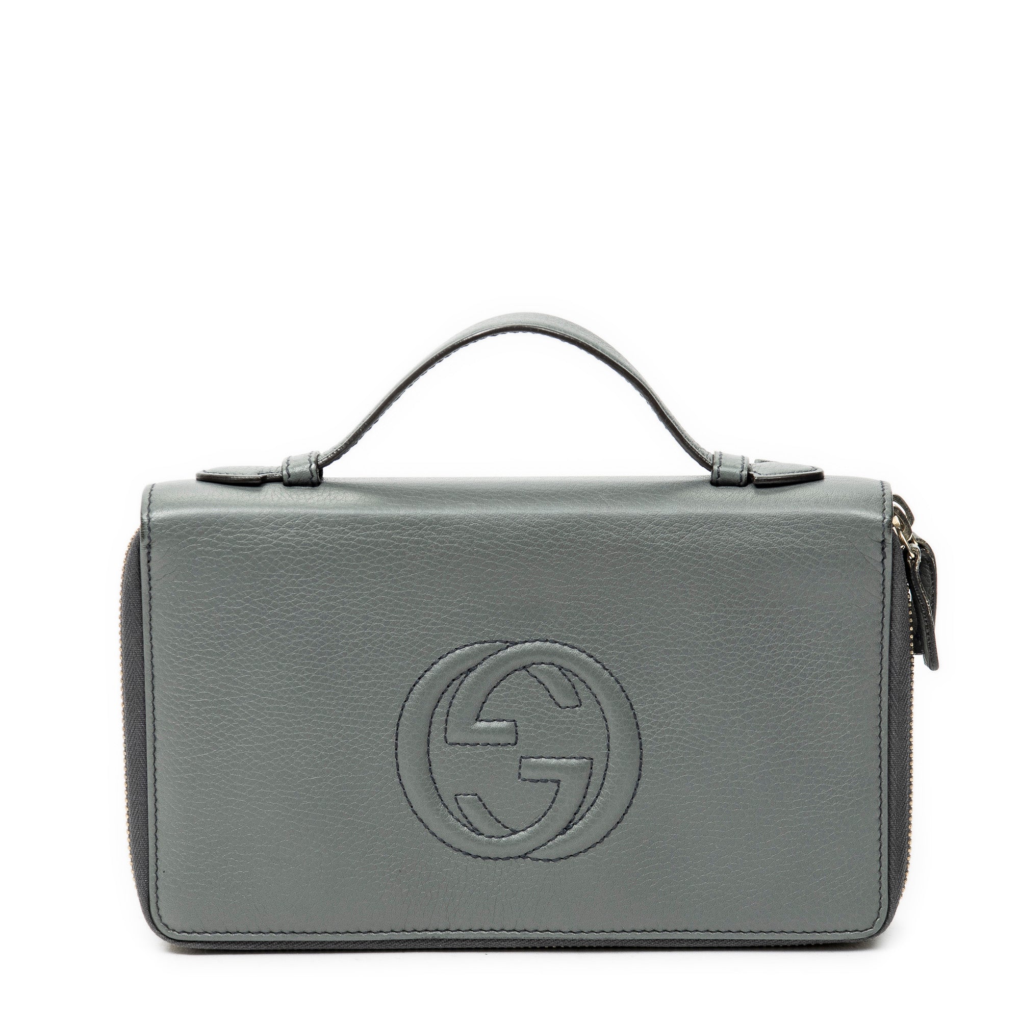 Clutch Soho Clutch Grey Calfskin Leather