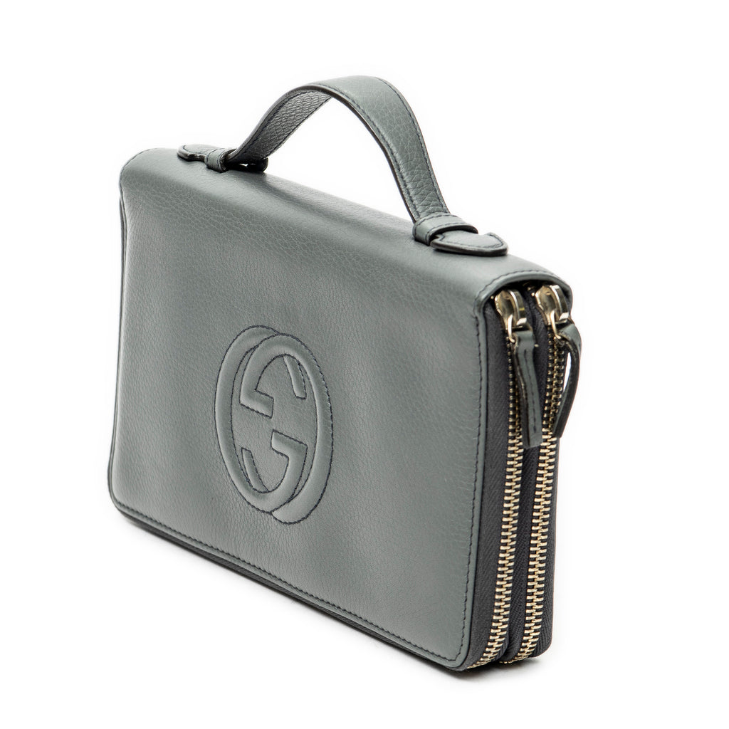 Clutch Soho Clutch Grey Calfskin Leather