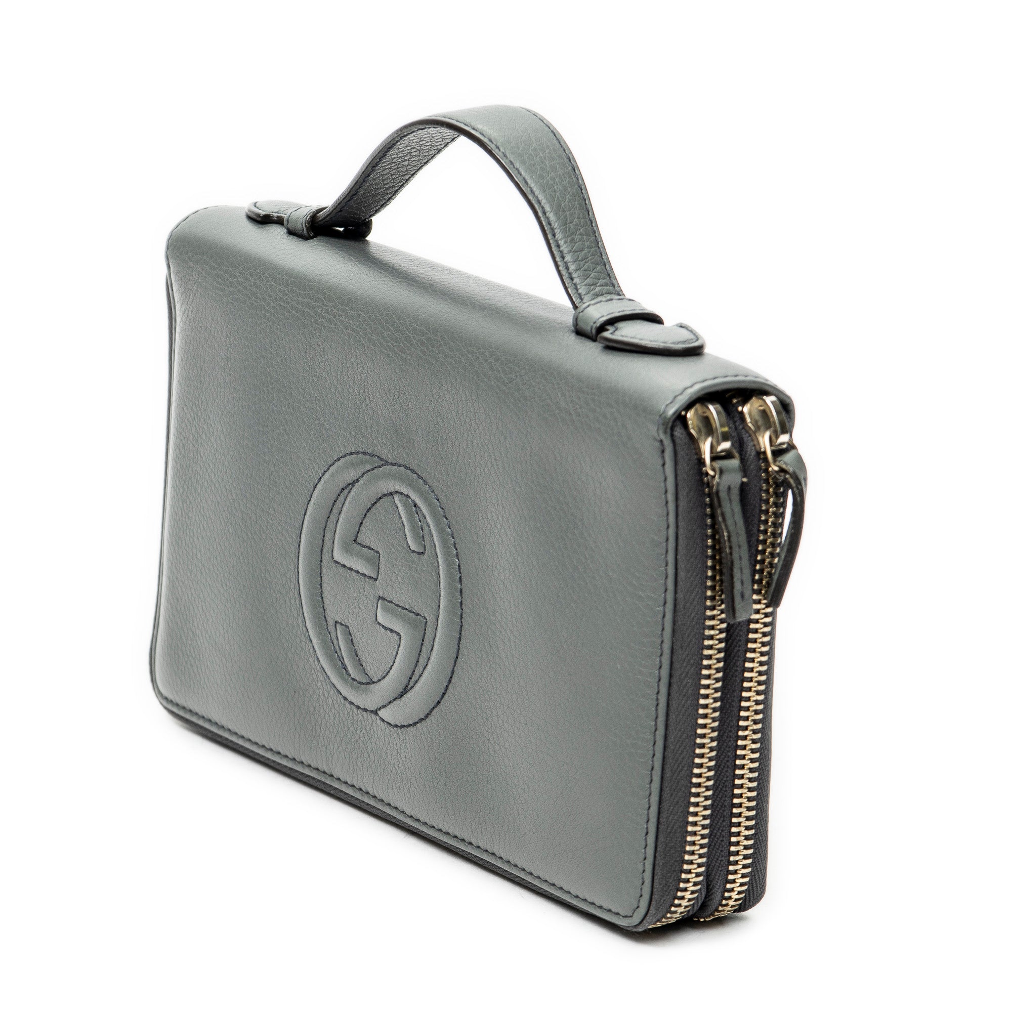 Clutch Soho Clutch Grey Calfskin Leather