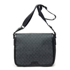 Shoulder Bag Large Messenger Black Supreme Coated Canvas