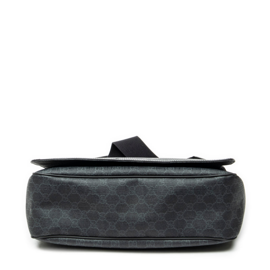 Shoulder Bag Large Messenger Black Supreme Coated Canvas