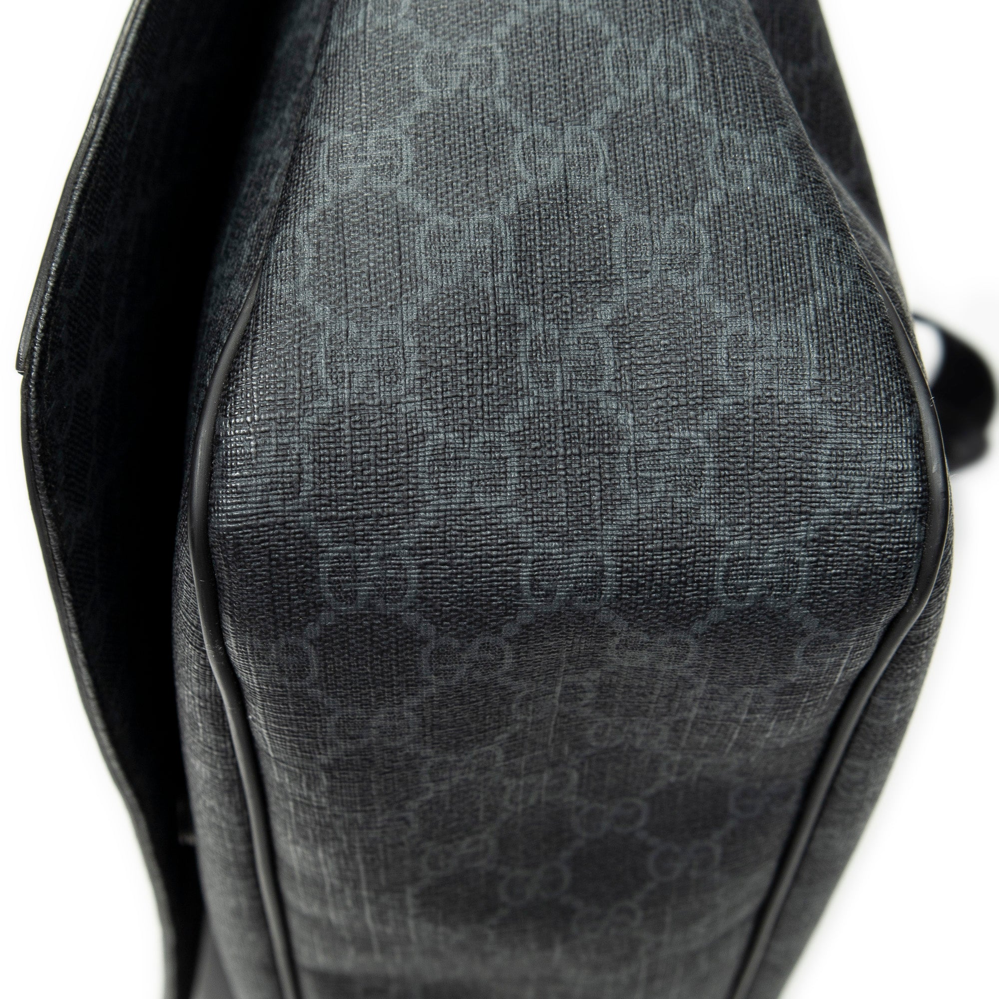 Shoulder Bag Large Messenger Black Supreme Coated Canvas