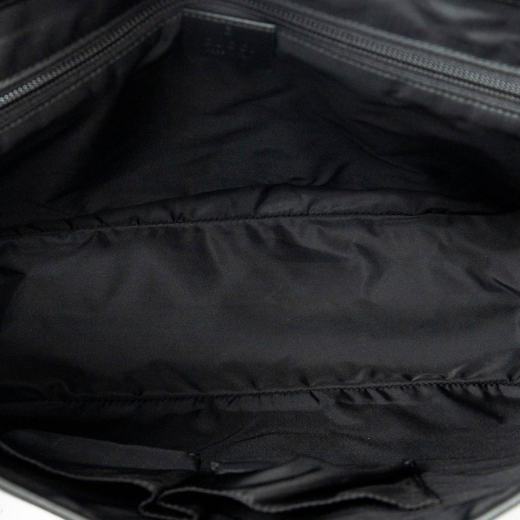 Shoulder Bag Large Messenger Black Supreme Coated Canvas