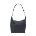 Shoulder Bag Zip Hobo Black Monogrammed Canvas