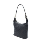 Shoulder Bag Zip Hobo Black Monogrammed Canvas