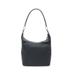 Shoulder Bag Zip Hobo Black Monogrammed Canvas