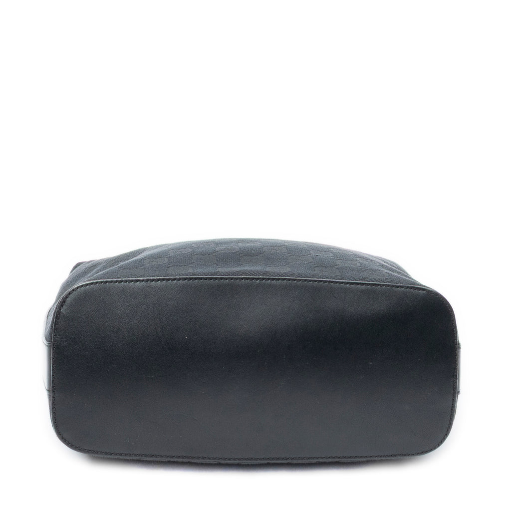 Shoulder Bag Zip Hobo Black Monogrammed Canvas