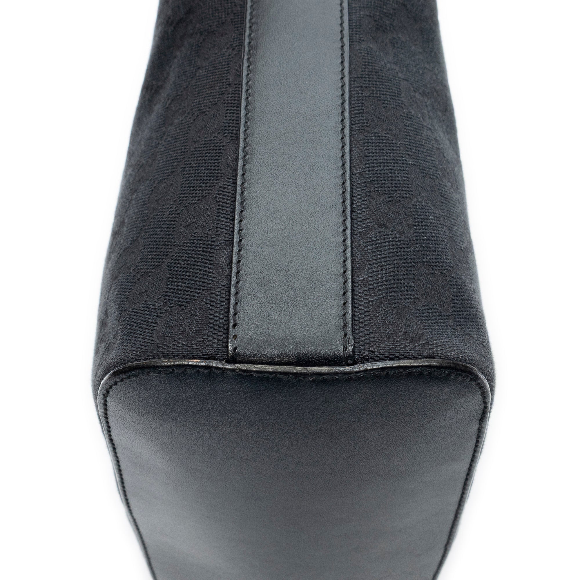 Shoulder Bag Zip Hobo Black Monogrammed Canvas