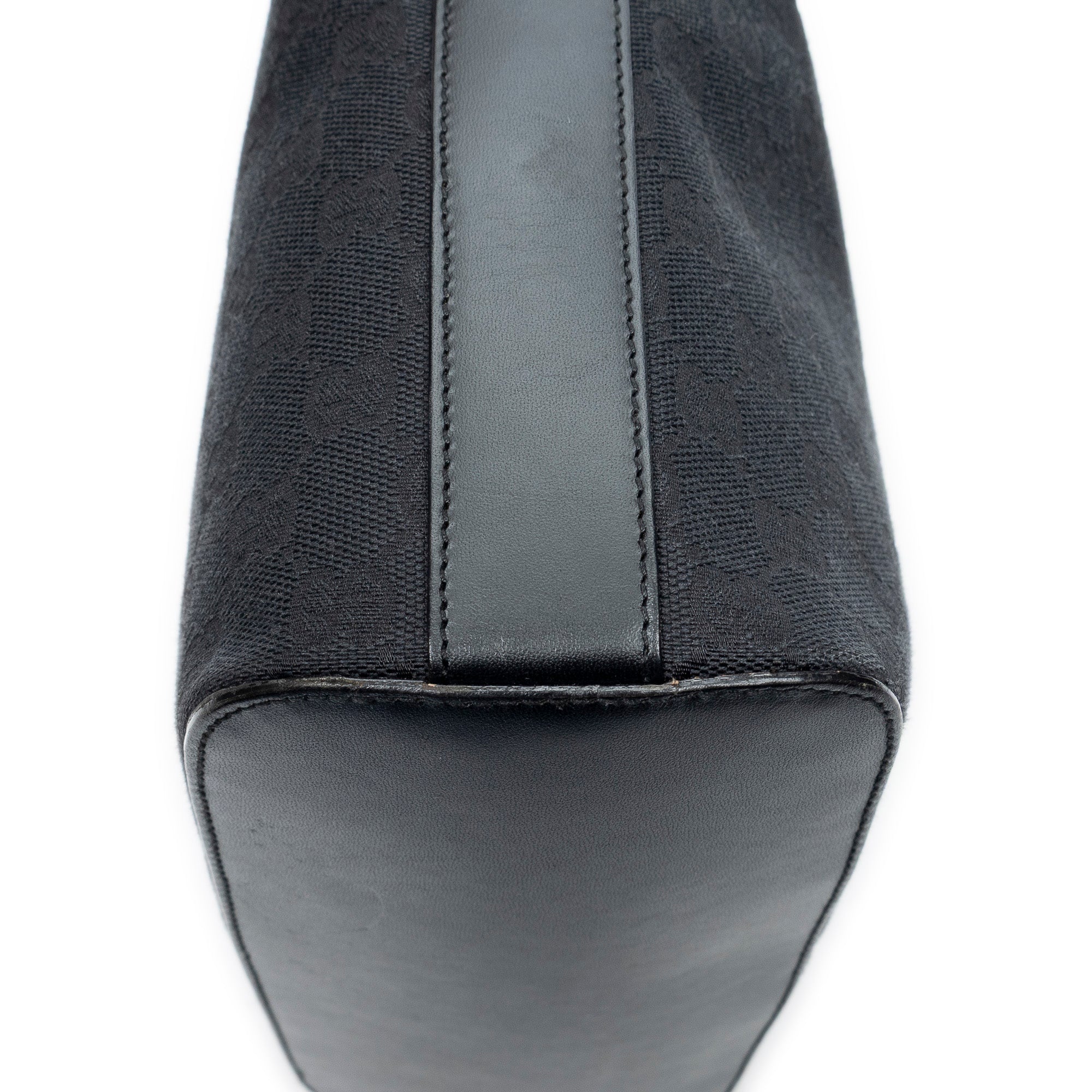Shoulder Bag Zip Hobo Black Monogrammed Canvas