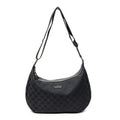 Shoulder Bag Round Zip Messenger Black Monogrammed Canvas