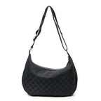 Shoulder Bag Round Zip Messenger Black Monogrammed Canvas