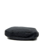 Shoulder Bag Round Zip Messenger Black Monogrammed Canvas