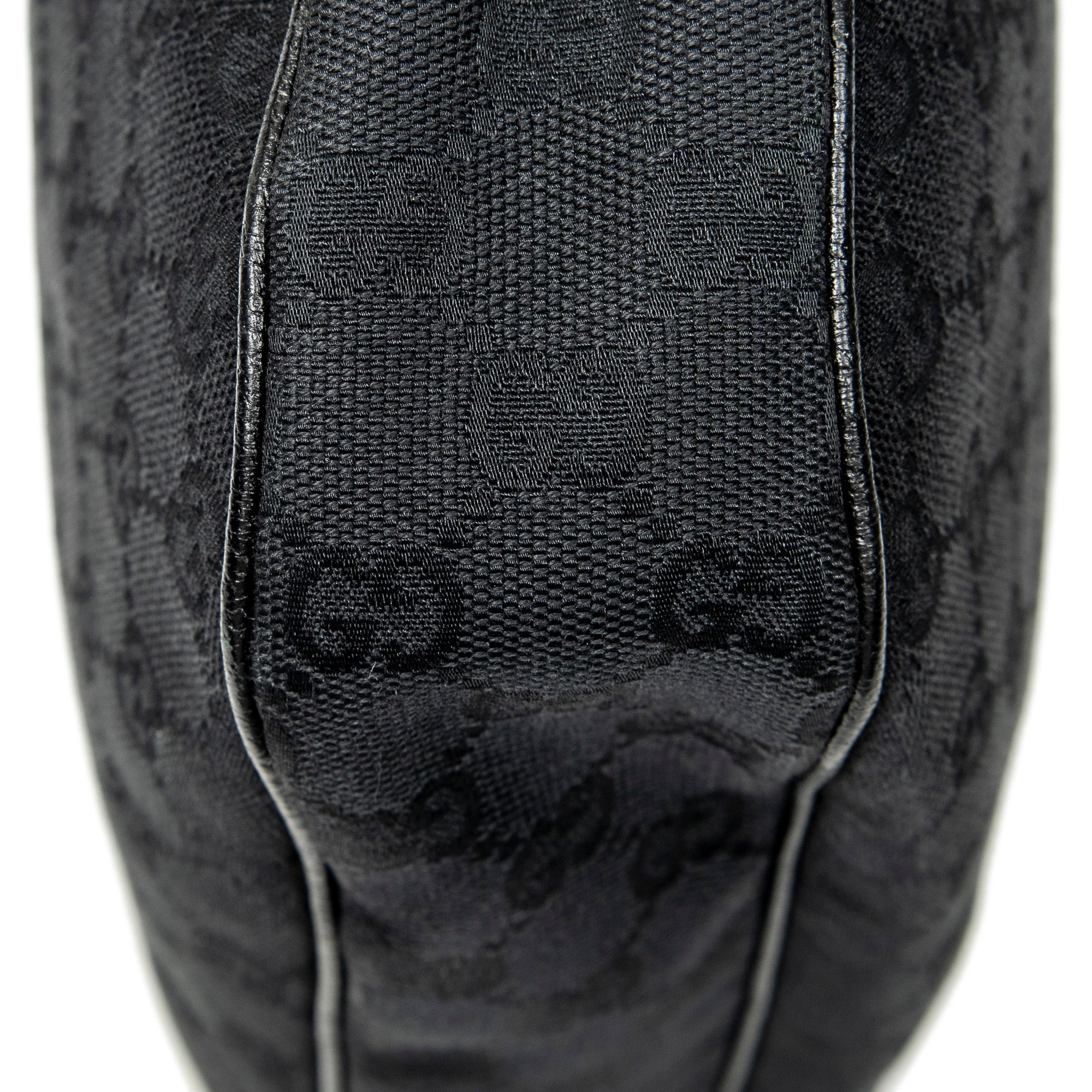 Shoulder Bag Round Zip Messenger Black Monogrammed Canvas