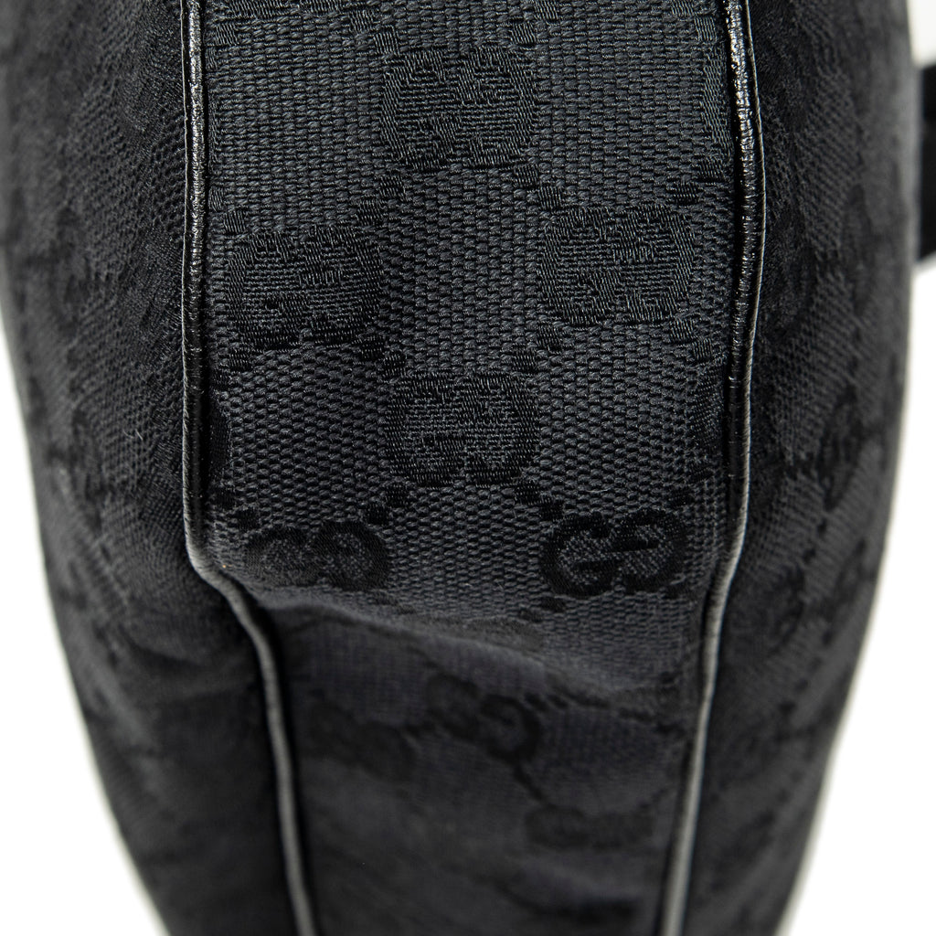 Shoulder Bag Round Zip Messenger Black Monogrammed Canvas