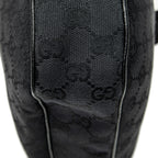 Shoulder Bag Round Zip Messenger Black Monogrammed Canvas