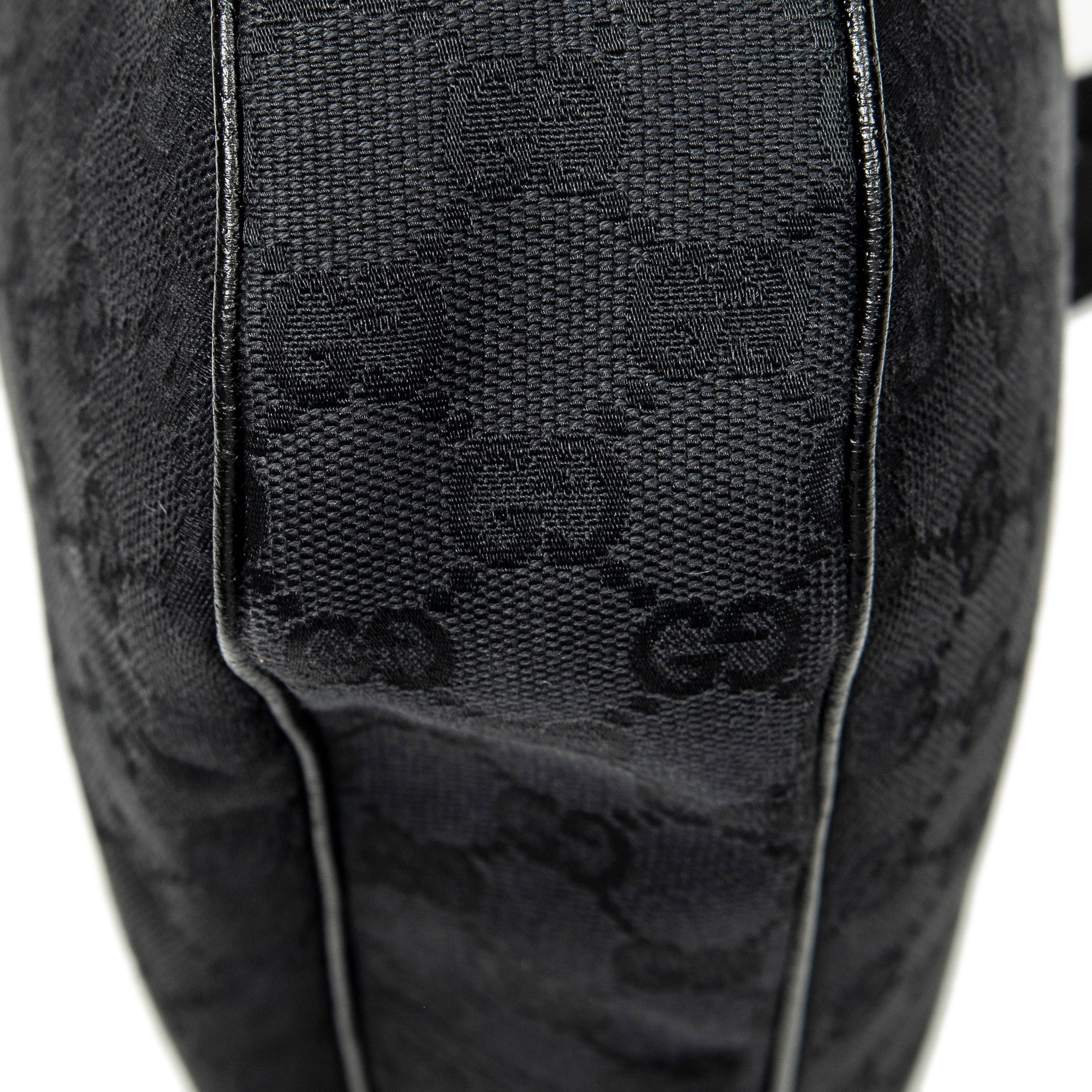 Shoulder Bag Round Zip Messenger Black Monogrammed Canvas